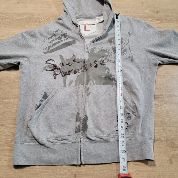 Triple Five Soul Size Large Zip Up Hoodie Jacket Paradise Embroidered Skater Y2K - Picture 10 of 11